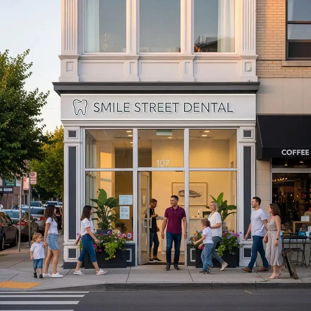 Dental office in a neighborhood setting emphasizing local SEO importance