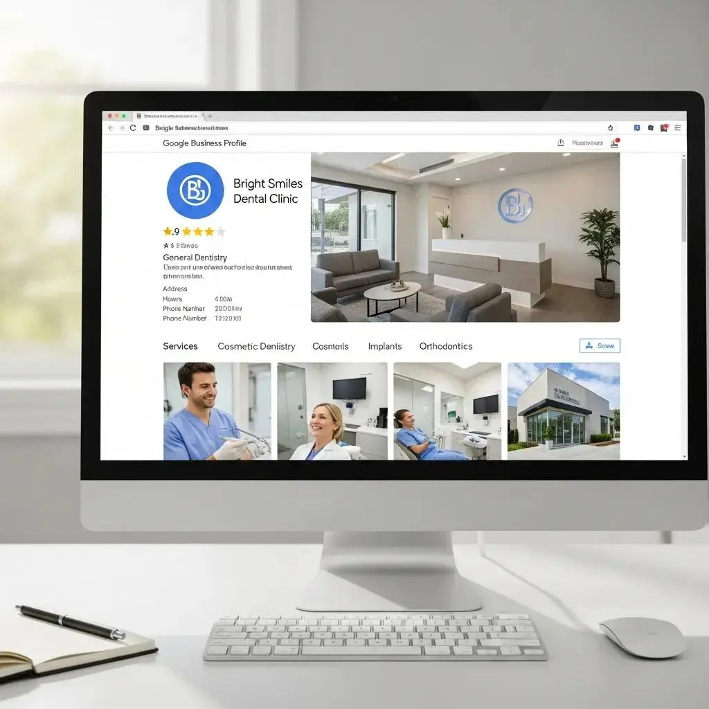 Optimized Google Business Profile for a dental practice, showcasing visibility strategies